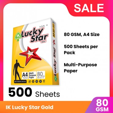 IK Lucky Star Gold A4 Paper - 80GSM 500 Sheets