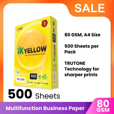 IK Yellow Multifunction Business A4 Paper - 80GSM 500 Sheets
